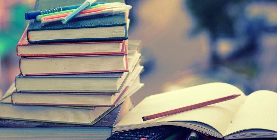 Stack of textbooks