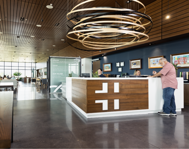 Hancock Health reception desk
