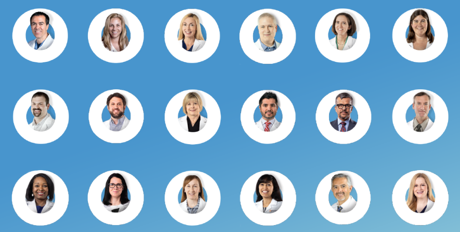 A collection of photos of the doctors at Hancock Health.
